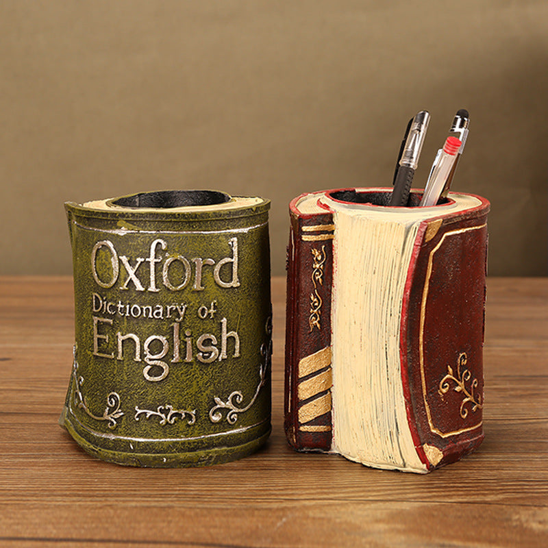 Retro Book Resin Desk Organizer