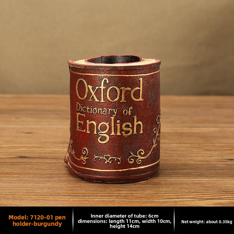 Retro Book Resin Desk Organizer