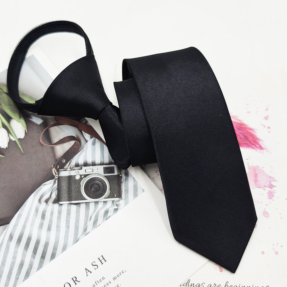 Men's Satin Zipper Tie - Formal Wear