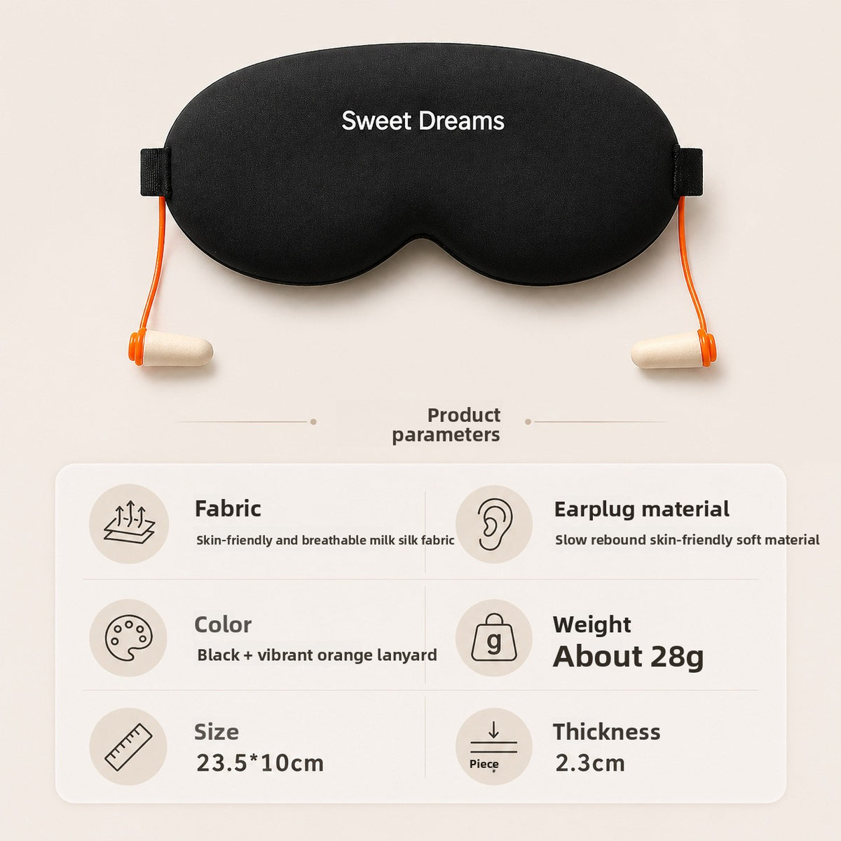 3D Sleep Mask with Earplugs, Light Blocking