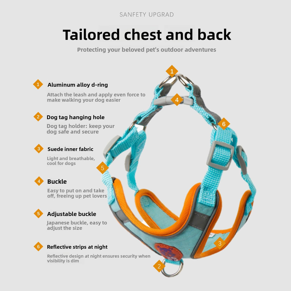 Reflective Adjustable Dog Harness & Leash