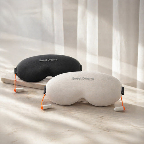 3D Sleep Mask with Earplugs, Light Blocking