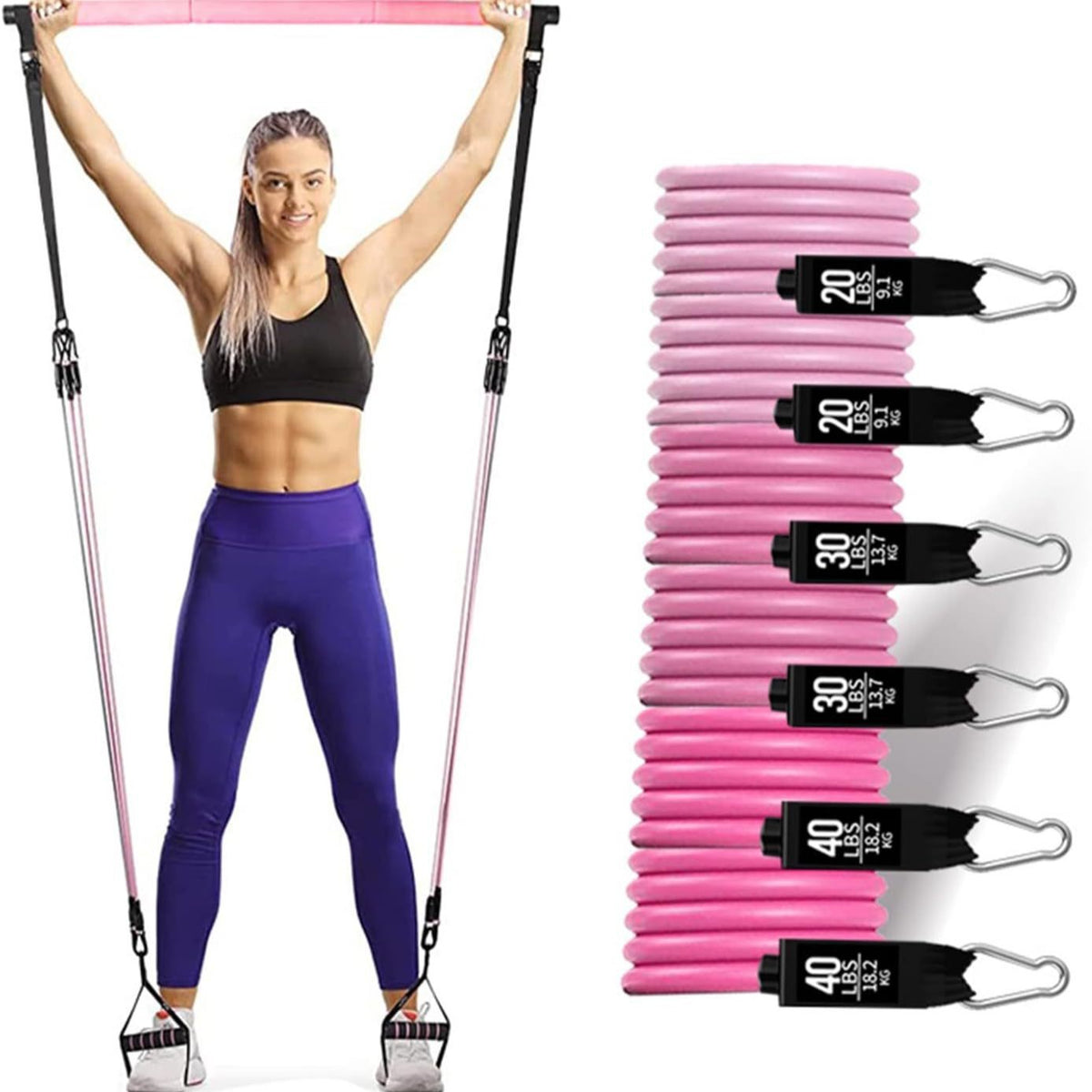 Adjustable Pilates Resistance Bar