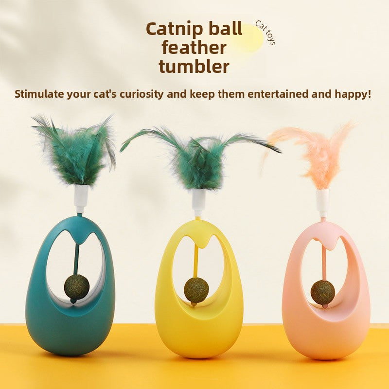 Interactive Cat Feather Wand Toy