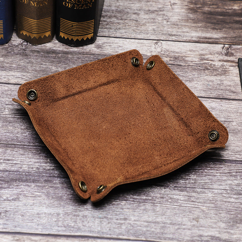 Handmade Leather Desk Tray Organizer