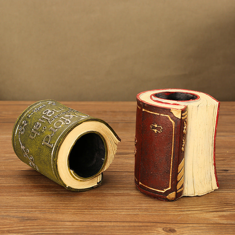 Retro Book Resin Desk Organizer