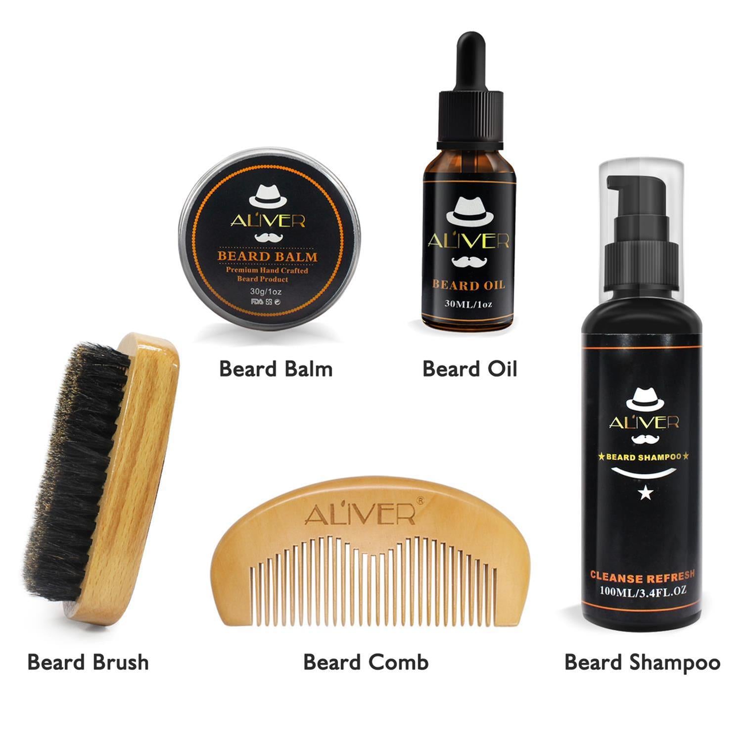 Beard Care Kit - Oil, Balm, Comb & Brush