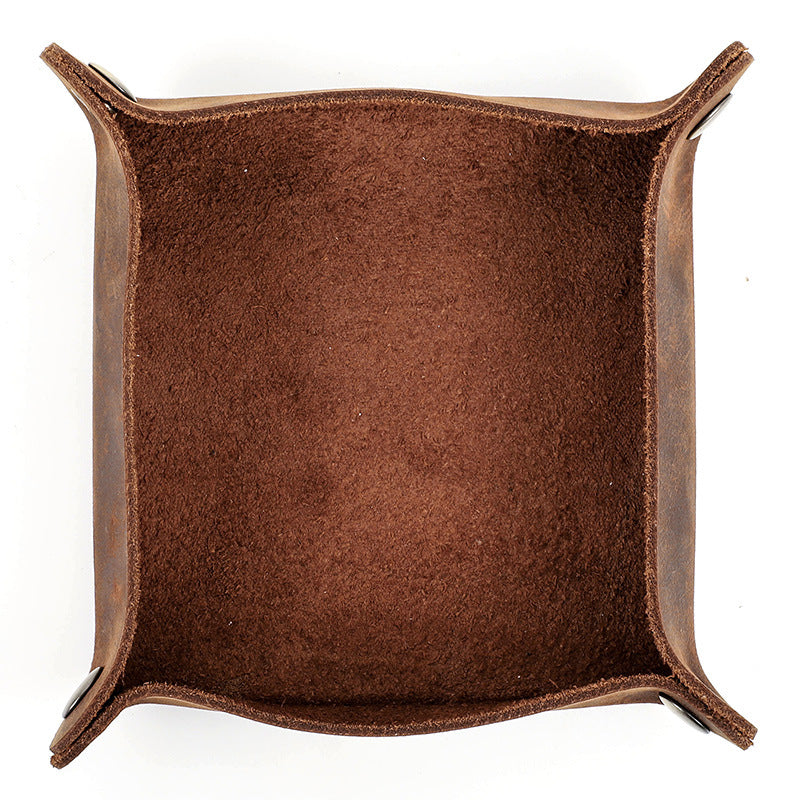 Handmade Leather Desk Tray Organizer