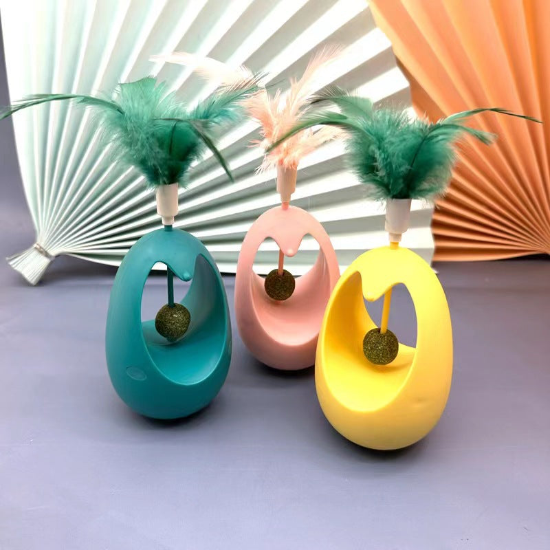 Interactive Cat Feather Wand Toy