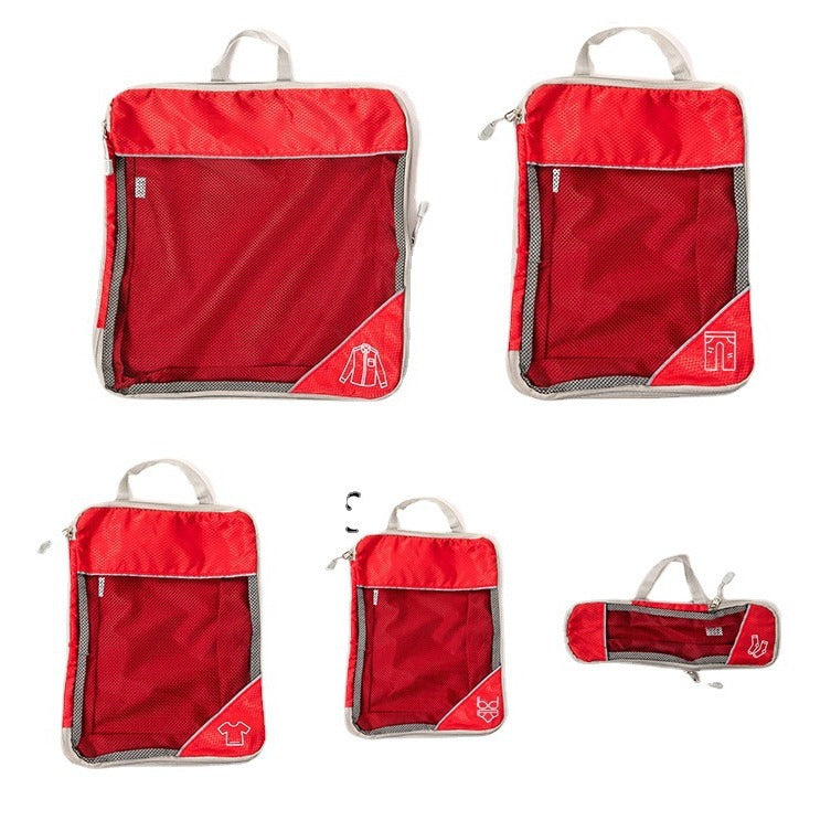 Travel Compressible Storage Bag Storage Bag Set with Shoe Bag Mesh Visual Luggage Storage Organizer