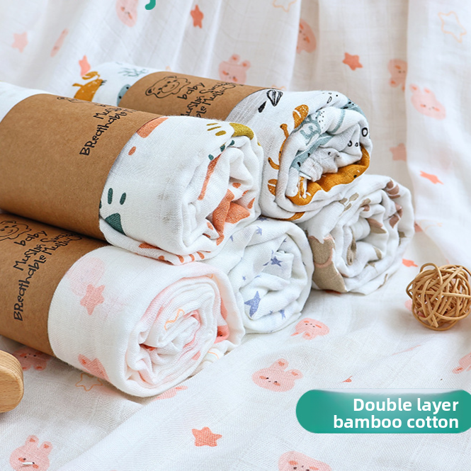 Bamboo Cotton Muslin Swaddle Blanket