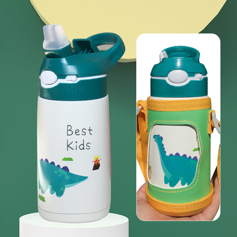 Stainless Steel Insulated Water Bottle with Straw for Kids