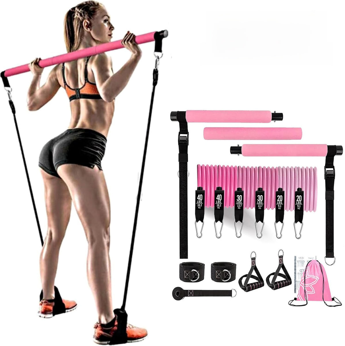 Adjustable Pilates Resistance Bar